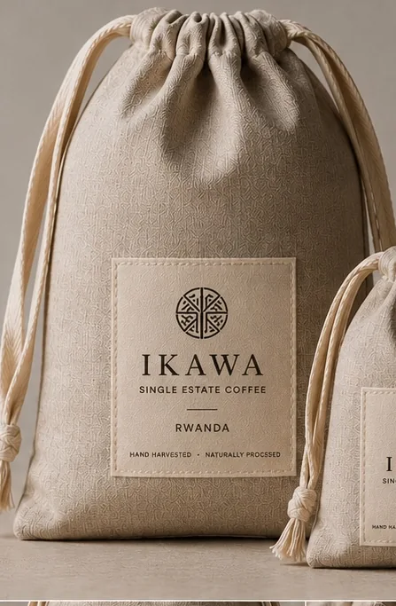 IKAWA natural linen gift bag concept packaging